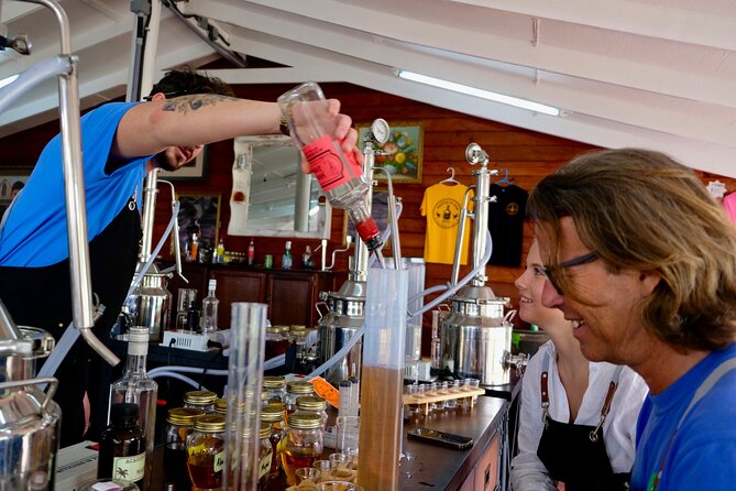 Rum Making Masterclass Galleon Beach Antigua 2 People per Station - Blending Your Custom Bottle With Real Mixing Steps